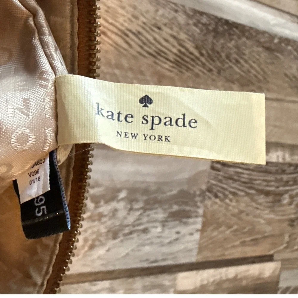 Kate Spade Brown Pebbled Leather Crossbody Bag Adjustable Strap Minimalist Purse